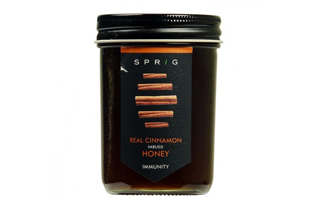 Sprig Real Cinnamon Imbued Honey Immunity   Glass Jar  325 grams